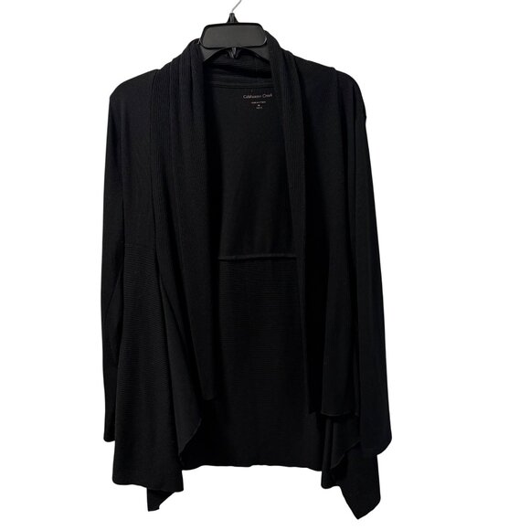 Coldwater Creek Black Open Front Cardigan Jacket Sz M 10-12 sweater cardigan - Picture 1 of 12